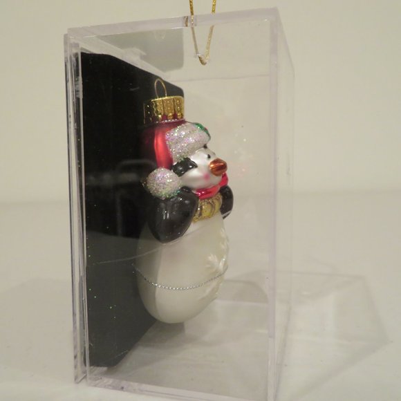 Christmas Glass Ornament Penguin Handcrafted by Unique Treasure Box Keepsake - Picture 5 of 5